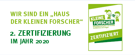 Zertifikat Haus der kleinen Forscher 2020